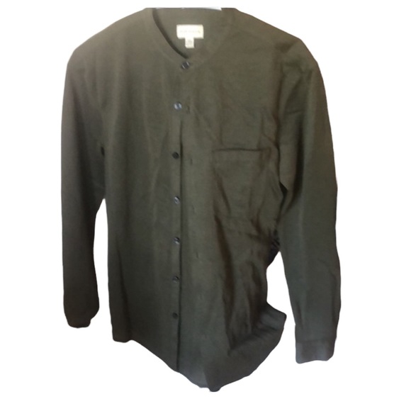 CLUB MONACO dark green Band collar shirt size XS - Picture 1 of 9